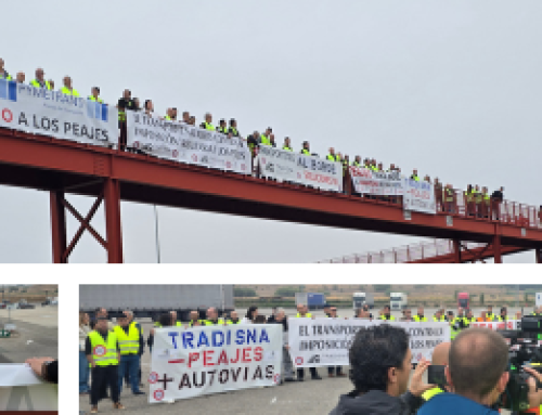 El transporte navarro continúa con sus movilizaciones: TRADISNA se concentra en Ribaforada